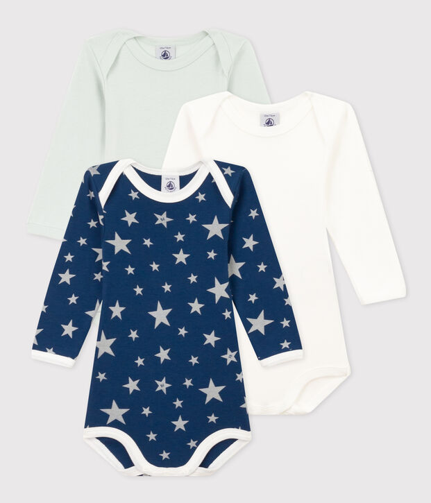 Glow-In-The-Dark Short-Sleeved Cotton Bodysuits - 3-Pack multicolor