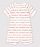 Petit Bateau Organic Cotton Playsuit With Woven "Je t'aime" MARSHMALLOW white/PEPS red