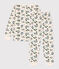 Girls' Floral Fleece Pyjamas AVALANCHE white/MULTICO