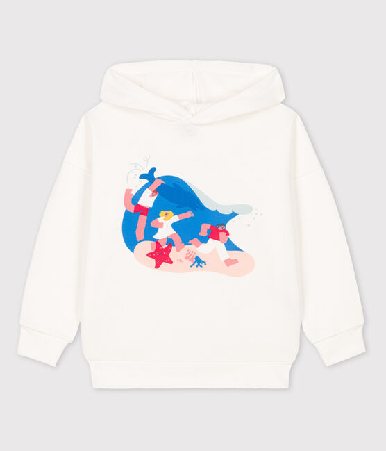 Petit Bateau x Water Family Boys' Hoodie MARSHMALLOW white