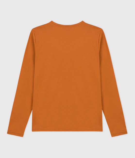 Women's Straight Cotton V-Neck T-Shirt ECUREUIL brown
