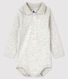 Baby's long-sleeved bodysuit with polo neck
