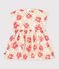 Babies' short-sleeved printed cotton dress white/multicolor