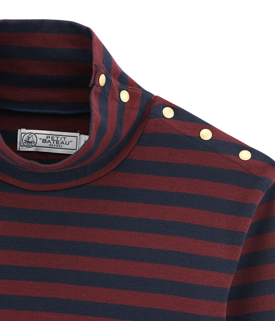 women's plain polo neck SMOKING blue/OGRE red