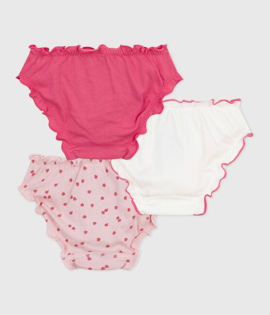 Pack of children's frilly apple-print cotton pants variante 1