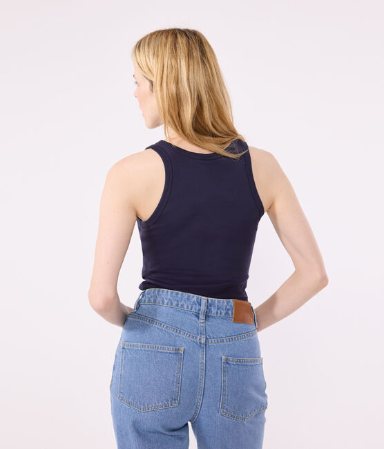 Women's Iconic cotton tank top SMOKING blue