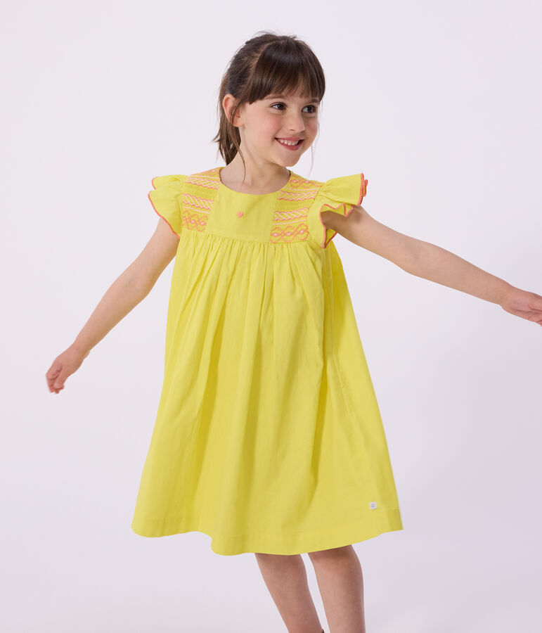 Children's short-sleeved cotton dress yellow