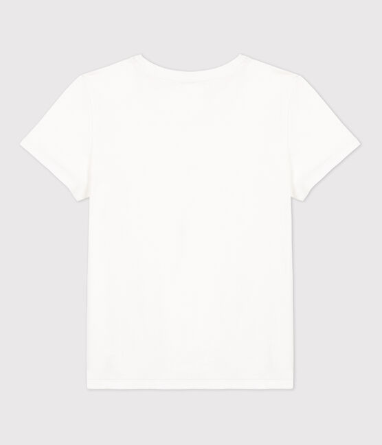 Women's Straight Round-Neck Cotton T-Shirt ECUME white