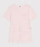 Women's short-sleeved short cotton pyjamas FLEUR pink