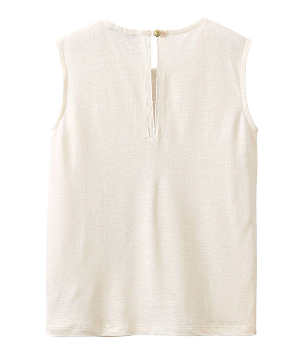 Women's linen sleeveless top white
