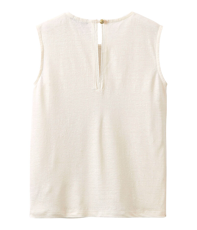 Women's linen sleeveless top white