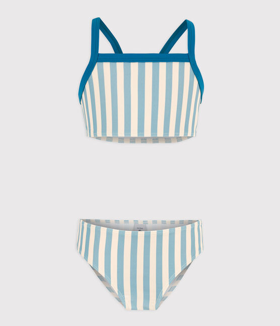 Girls' Stripy One-Piece Swimsuit MIMI /AVALANCHE
