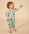 Babies' Paris Print Footless Cotton Pyjamas MARSHMALLOW white/MEDIEVAL blue