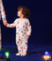 Babies' brushed fleece Christmas bauble print pyjamas MARSHMALLOW white/MULTICO white