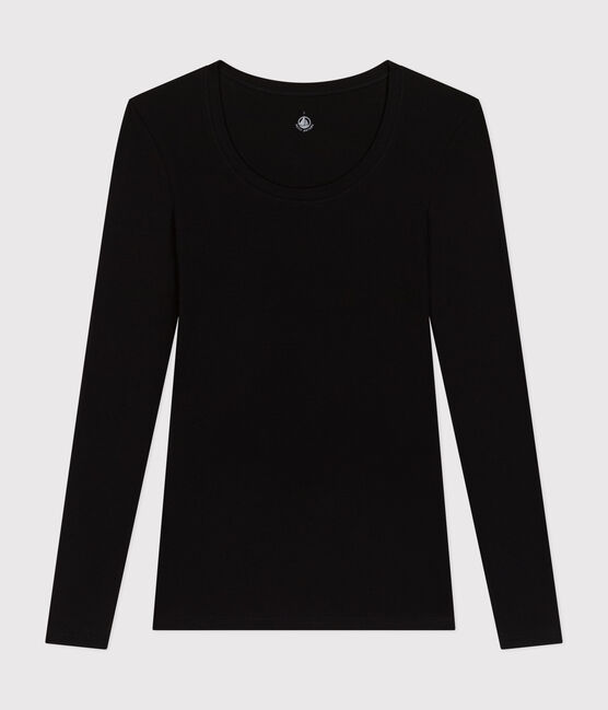 Women's long-sleeved dancer neck T-shirt   BLACK black