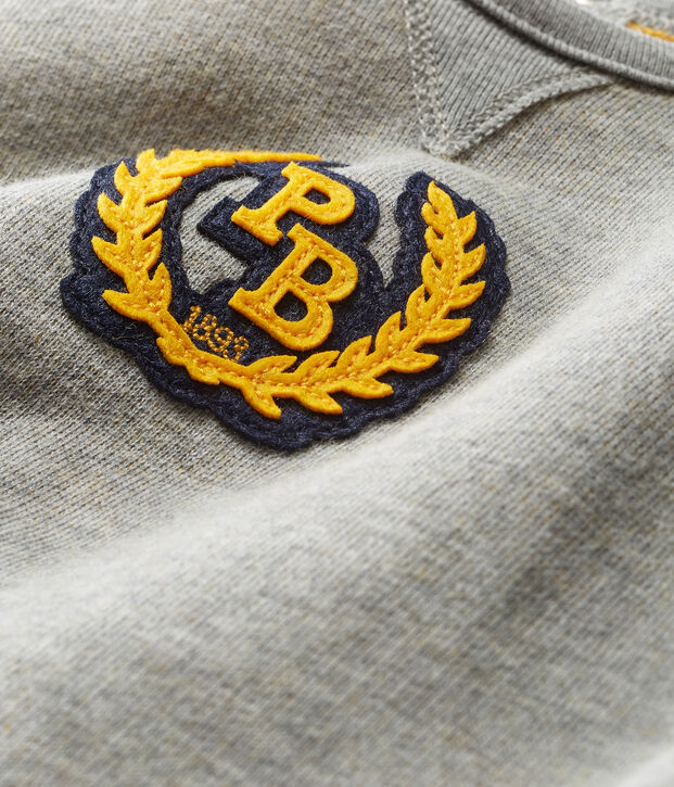 Baby Boys' Long Fleece Jumpsuit grey/yellow