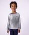 Children's Unisex Organic Cotton Breton Top MARSHMALLOW white/SMOKING blue