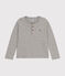 Boys' long-sleeved cotton T-shirt CHATON CHINE grey