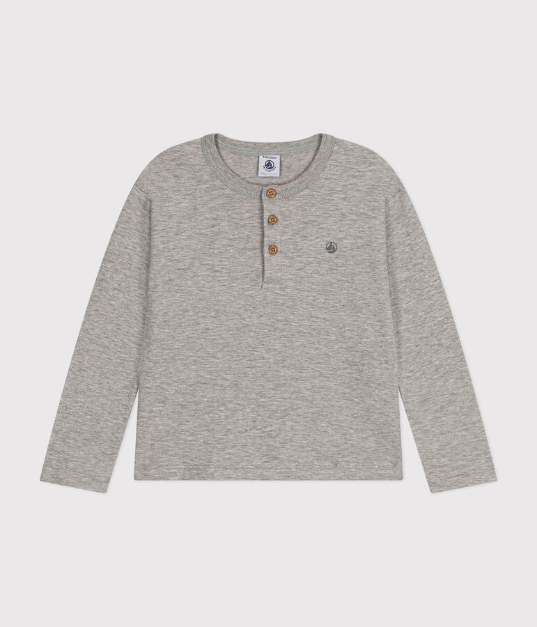 Boys' long-sleeved cotton T-shirt grey