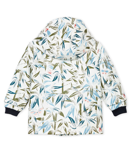 Waxed baby raincoat MARSHMALLOW white/MULTICO white