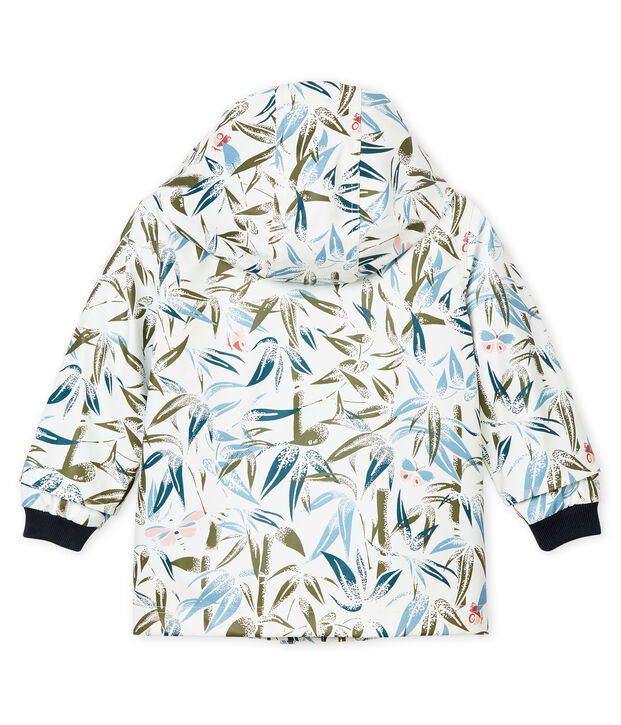 Waxed baby raincoat white/multicolor