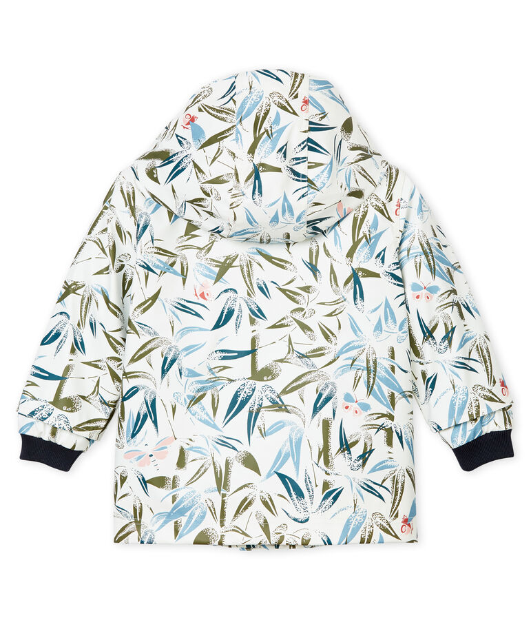 Waxed baby raincoat white/multicolor