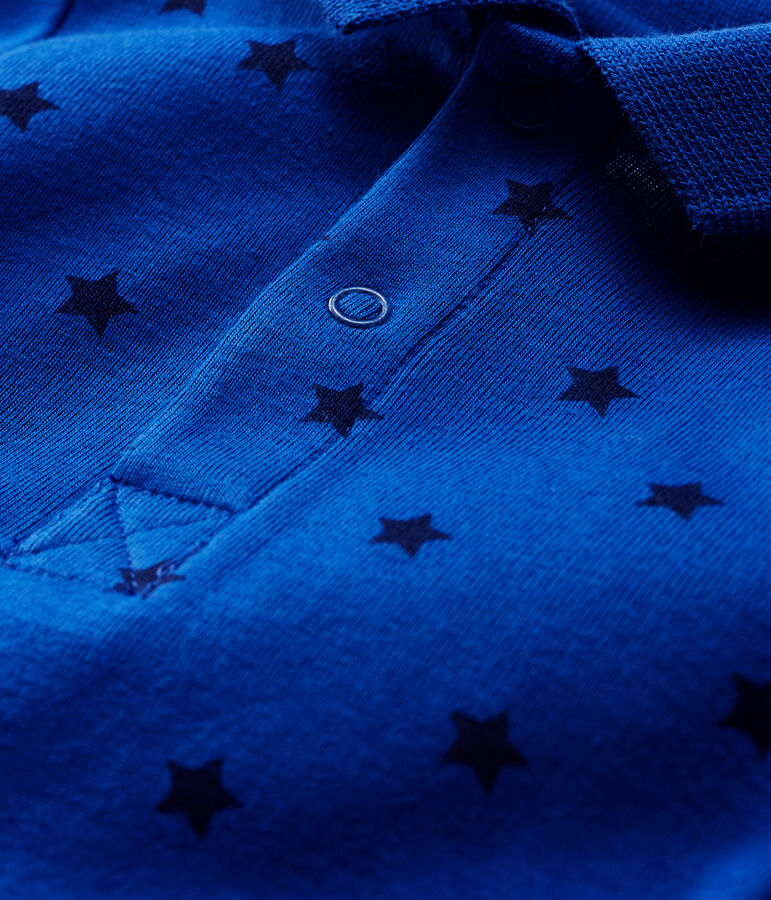 Baby Boys' Long-Sleeved Polo Shirt with Collar blue/blue