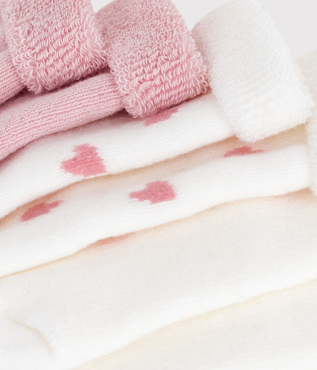 Pack of plain cotton socks for newborn babies multicolor