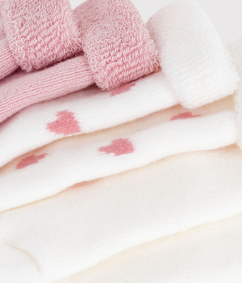 Pack of plain cotton socks for newborn babies multicolor