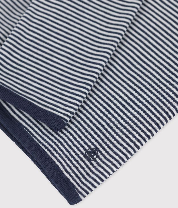 Babies' Organic Cotton Pinstriped Cardigan blue/white