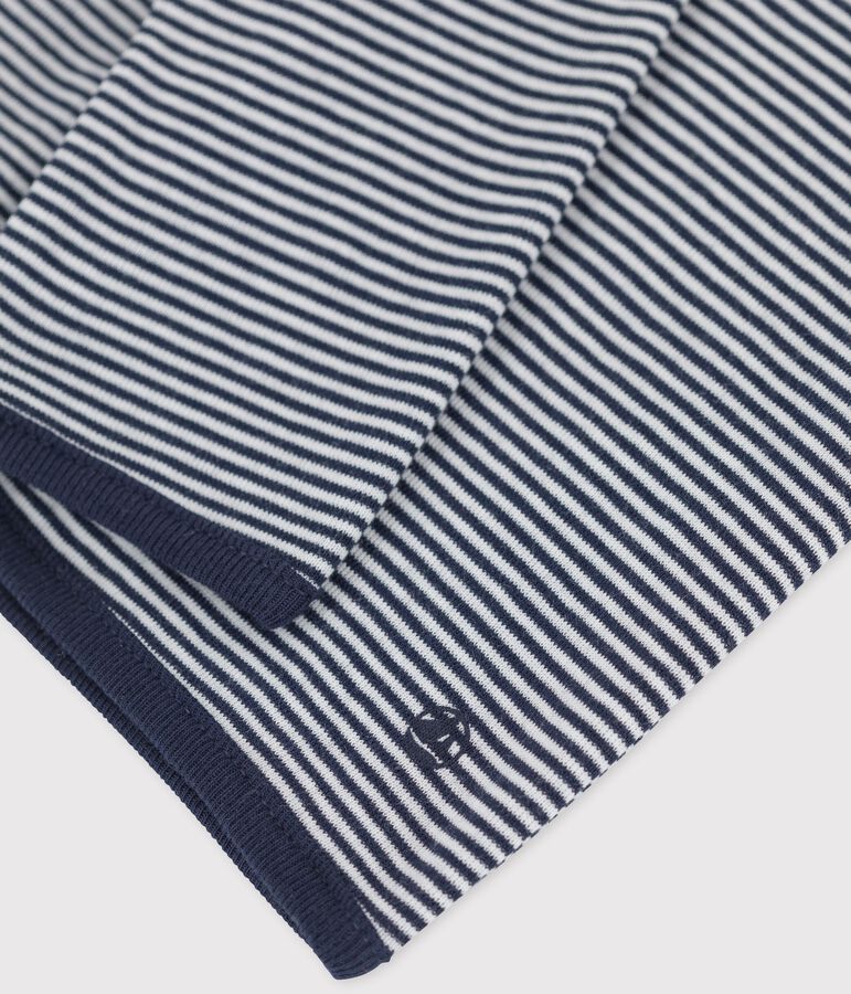 Babies' Organic Cotton Pinstriped Cardigan SMOKING blue/MARSHMALLOW white