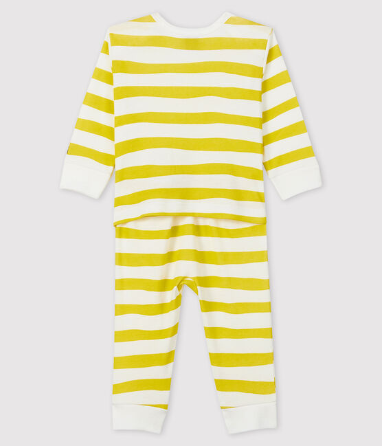 Babies' Ribbed Buttonless Sleepsuit BLE yellow/MARSHMALLOW white