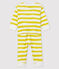 Babies' Ribbed Buttonless Sleepsuit BLE yellow/MARSHMALLOW white