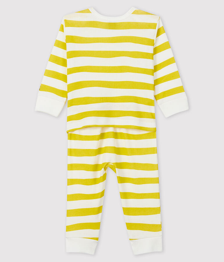 Babies' Ribbed Buttonless Sleepsuit yellow/white