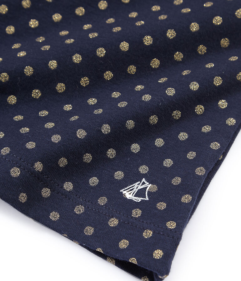 Child's polo neck dotted T-shirt blue/yellow