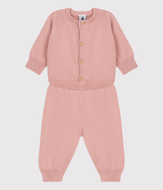 Babies' Wool/Cotton Knit Clothing - 2-Piece Set SALINE pink
