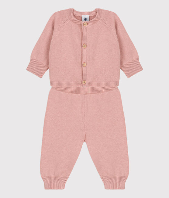 Babies' Wool/Cotton Knit Clothing - 2-Piece Set SALINE pink