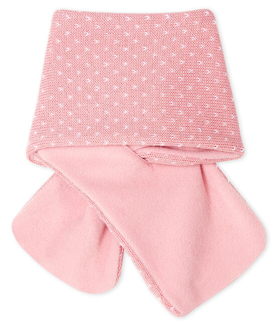 Unisex Baby Fleece-Lined Scarf CHARME pink/MARSHMALLOW white