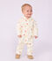 Babies' long jumpsuit in cotton with a heart print Ecru/multicolor