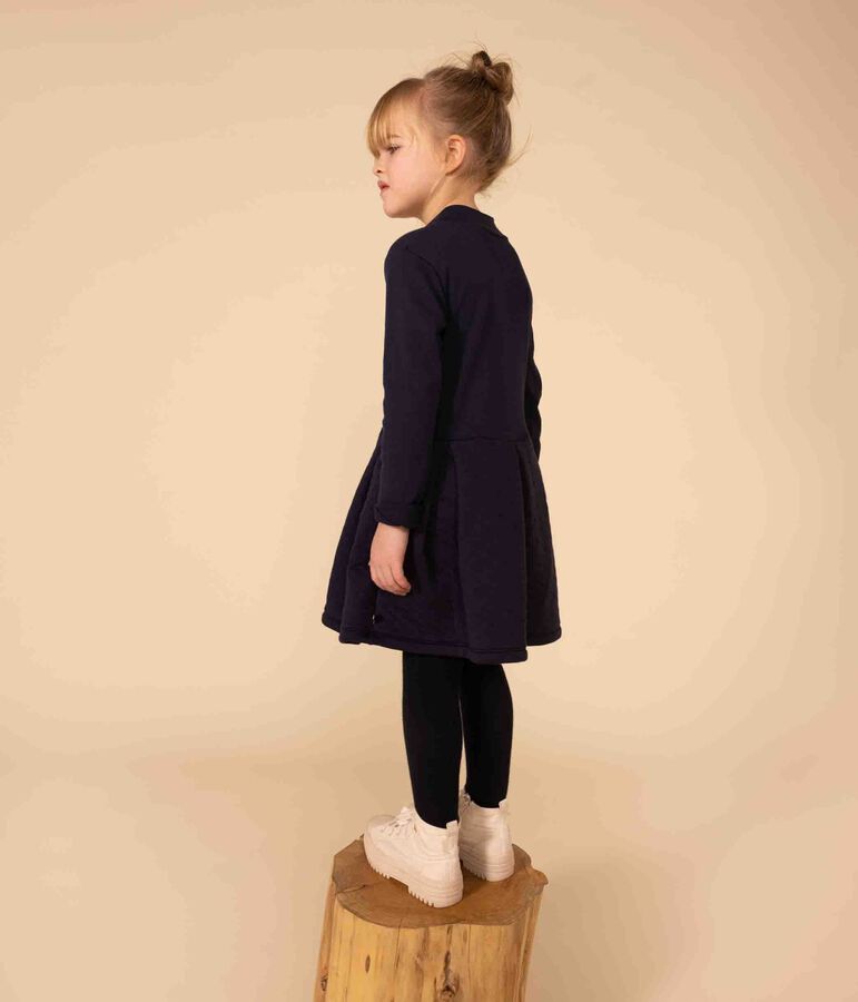 Girls' long-sleeved plain dress SMOKING blue