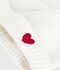 Newborn babies' knitted cotton beanie hat white