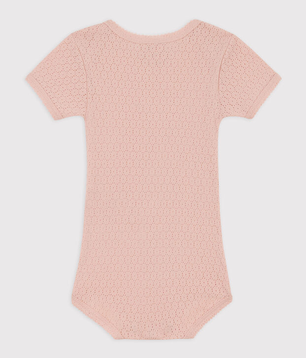Babies' Short-Sleeved Openwork Bodysuit pink