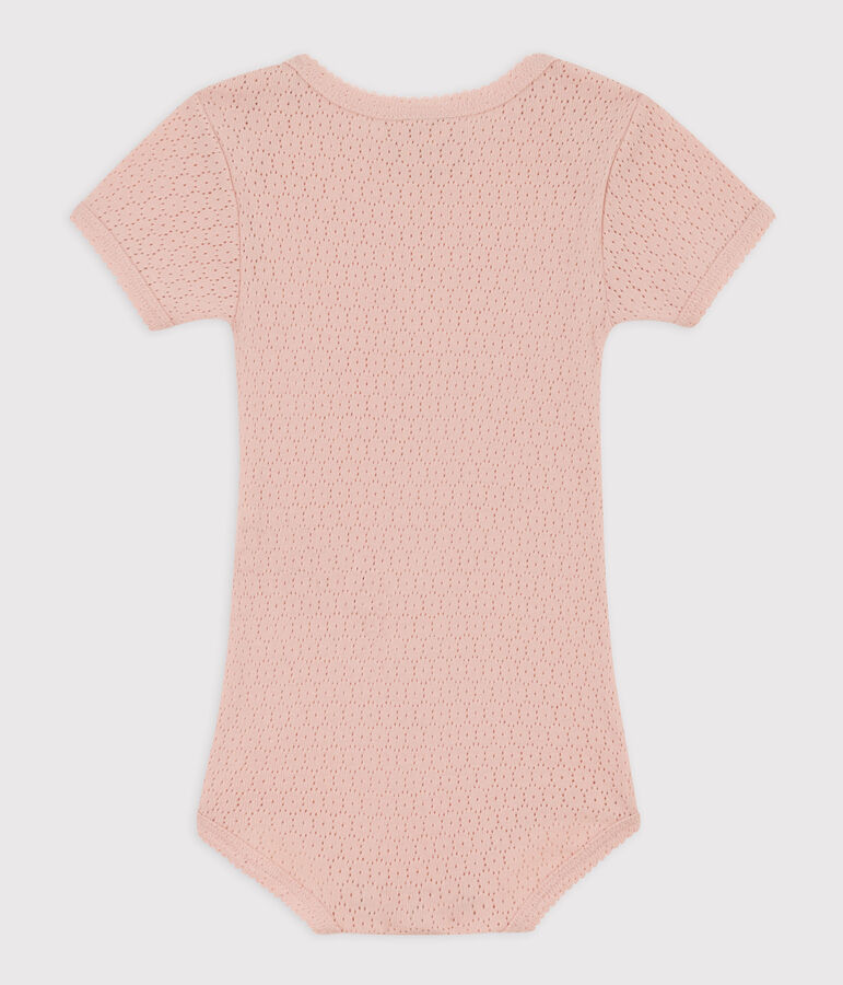 Babies' Short-Sleeved Openwork Bodysuit pink