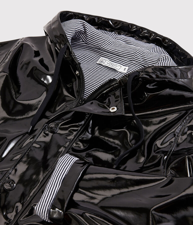 Women's iconic shiny raincoat black