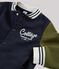 Boys' Baseball Jacket SMOKING blue/MILITARY green