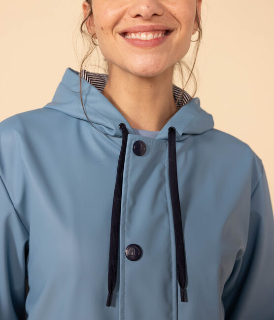 Iconic Recycled Fabric and Organic Cotton Raincoat AZUL blue