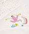 Girls' or Women's Pink Flamingo Ribbed Pyjamas MARSHMALLOW white/MULTICO white