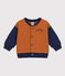 Babies' Fleece Baseball Jacket ECUREUIL brown/MEDIEVAL