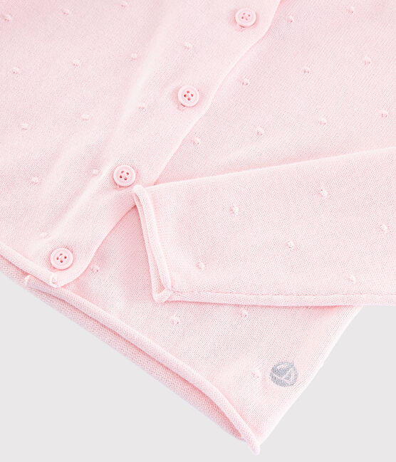 Girls' Cotton Knit Cardigan MINOIS pink