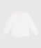 Children's long-sleeved plain cotton shirt ECUME white